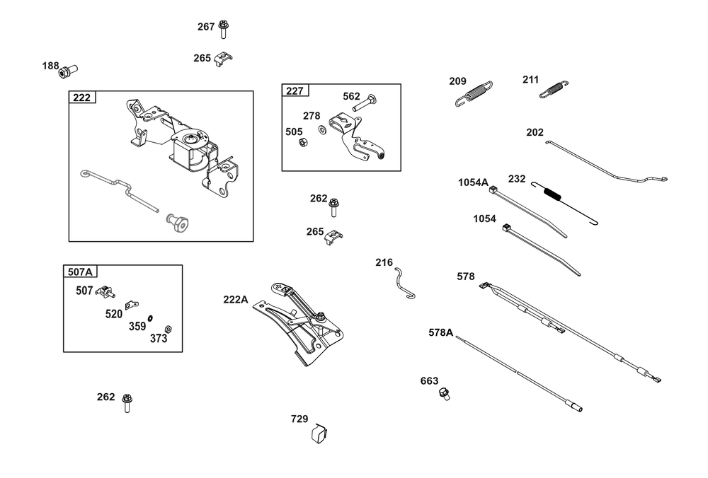 Controls Group Diagram and Parts List for 386447-0502-B5 200000 - 399999 Briggs and Stratton Engine